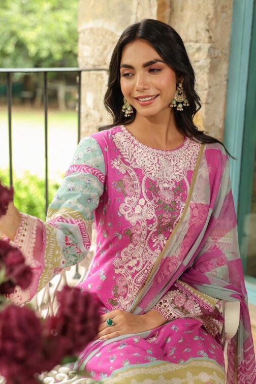 Pakistani Embroidered Suit with Pure Dupatta