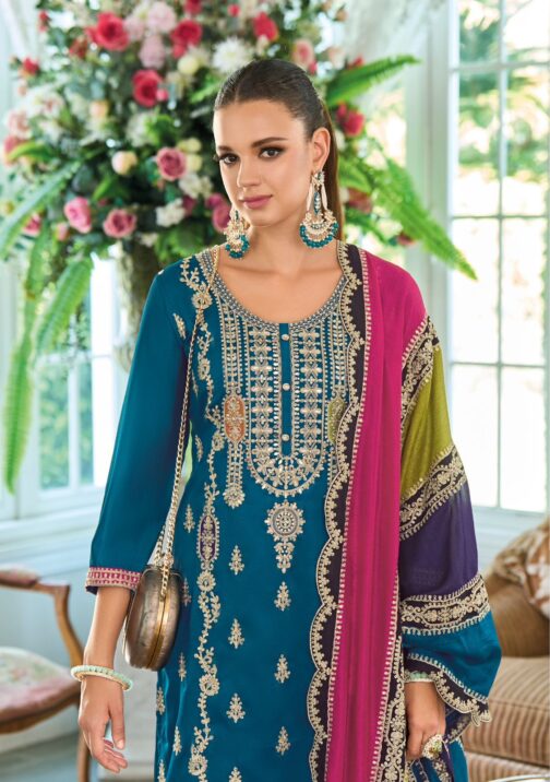 Pure Chinon Fully Embroidered Pakistani Suit with designer Dupatta