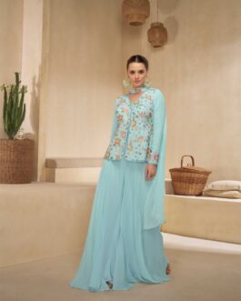 Pure Georgette Embroidered Palazzo Set