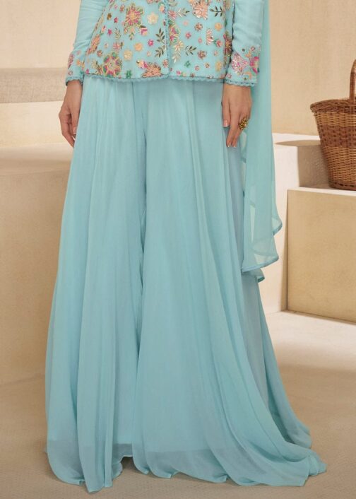Pure Georgette Embroidered Palazzo Set