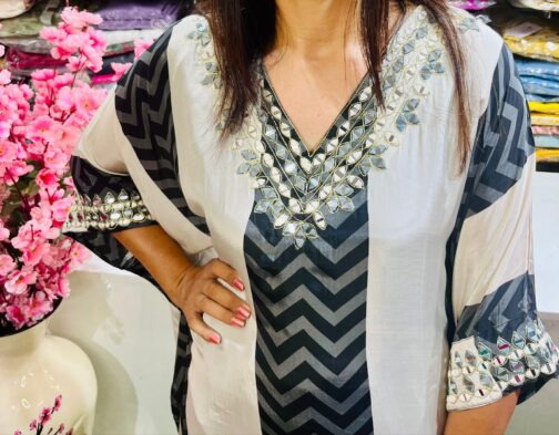 Pure Crape Kaftan with Tulip Pants