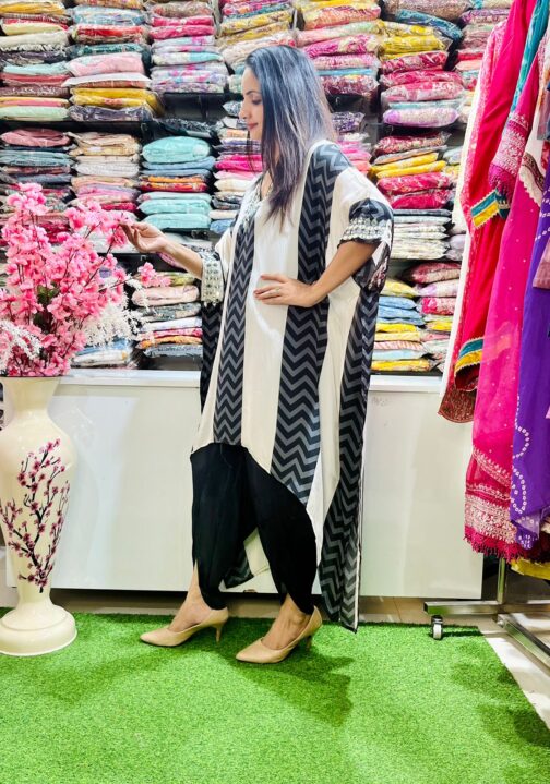 Pure Crape Kaftan with Tulip Pants