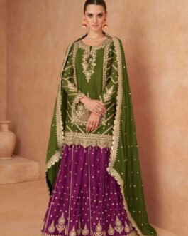 Shagun Exquisite Party Wear Premium Lehenga Suit Set with Embroidery & Mirror Work