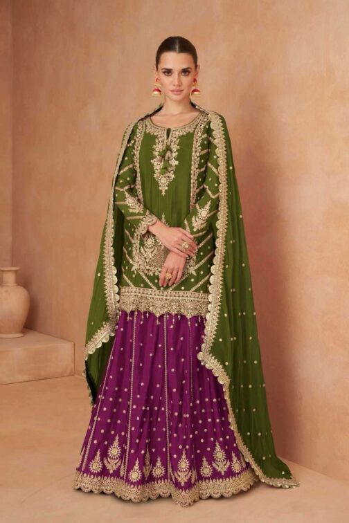 Shagun Exquisite Party Wear Premium Lehenga Suit Set with Embroidery & Mirror Work