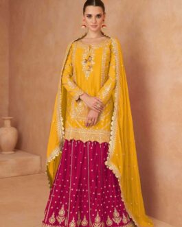 Yellow Exquisite Party Wear Premium Lehenga Suit Set with Embroidery & Mirror Work