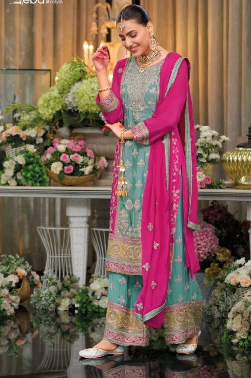 Pure Chinon Embroidered Party Wear Suit