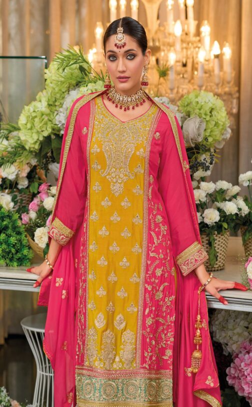 Pure Chinon Embroidered Party Wear Suit