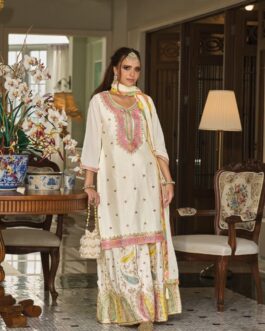 Full Heavy Work Kurta with Gharara and Dupatta