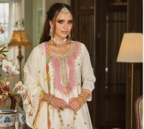 Full Heavy Work Kurta with Gharara and Dupatta