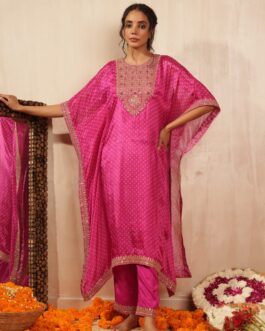 Designer Bandhej Kaftan Set