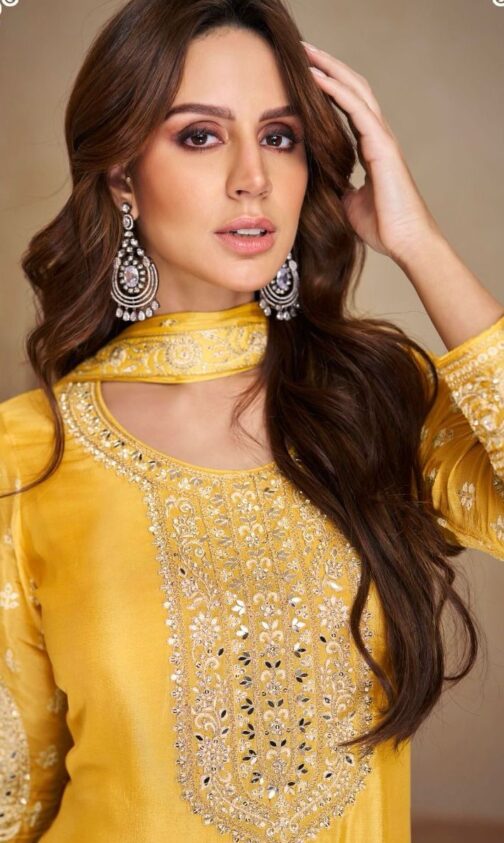 Pure Chinon Designer Party Wear Suit