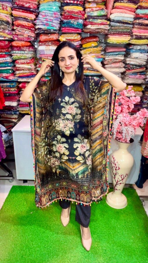 Designer Black Kaftan Set
