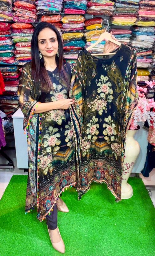 Designer Black Kaftan Set