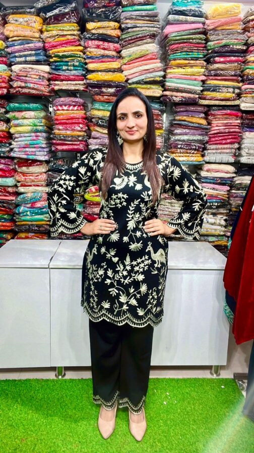 Kashmiri Embroidered Woolen Coord Set