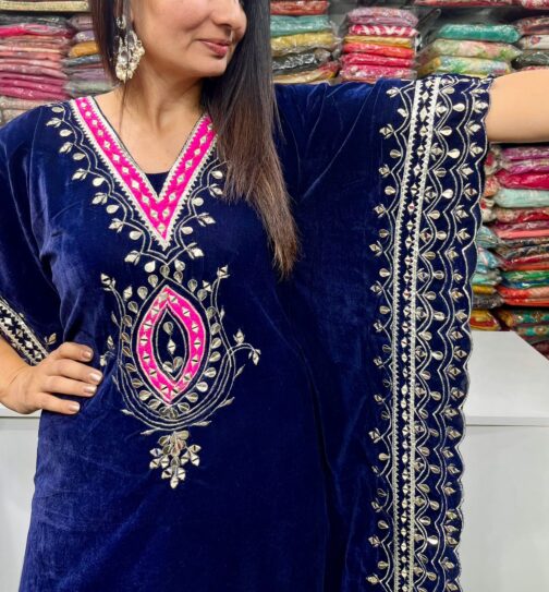Designer Velvet Kaftan Set