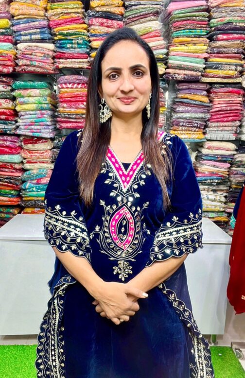 Designer Velvet Kaftan Set