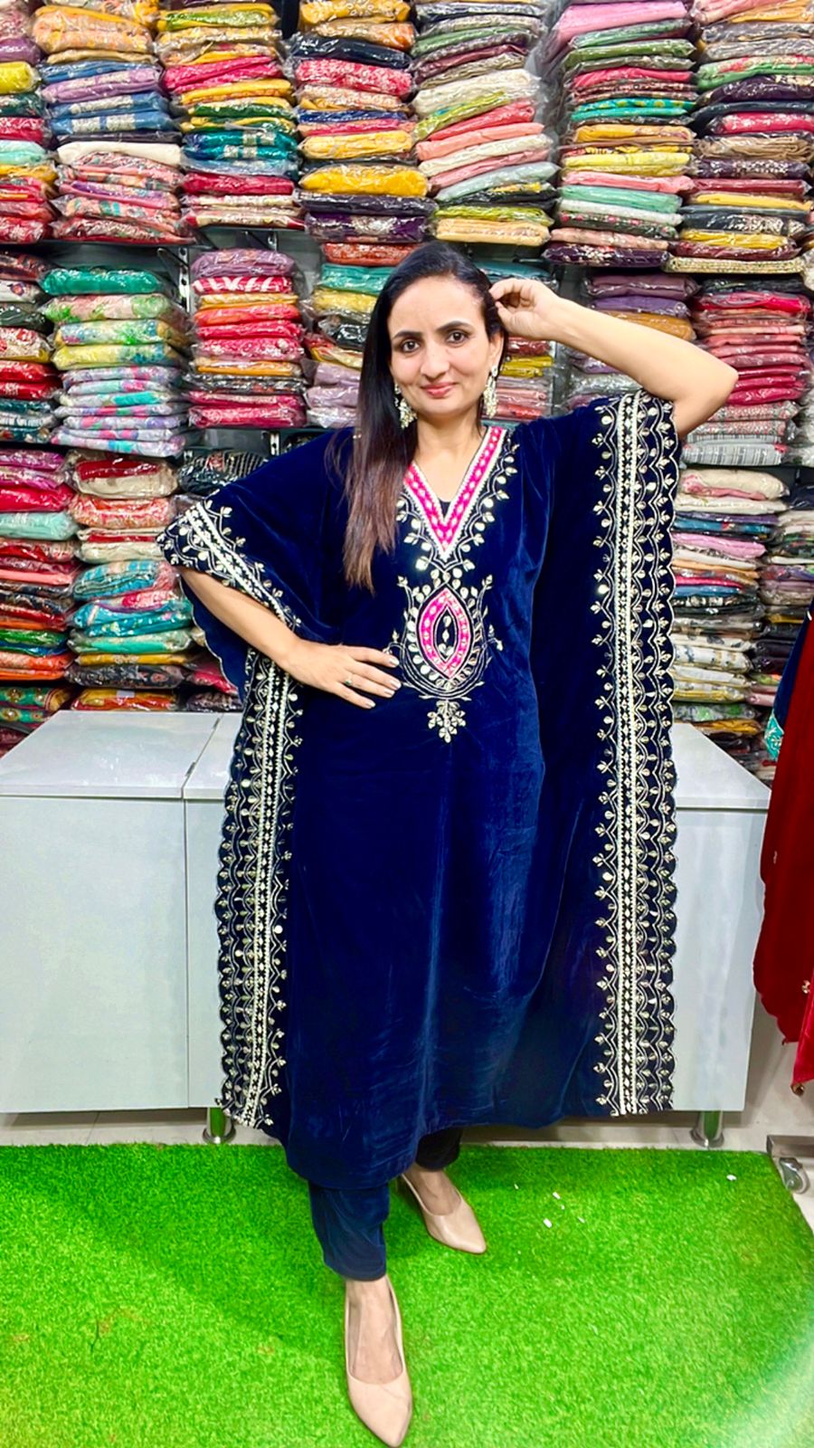 Designer Velvet Kaftan Set