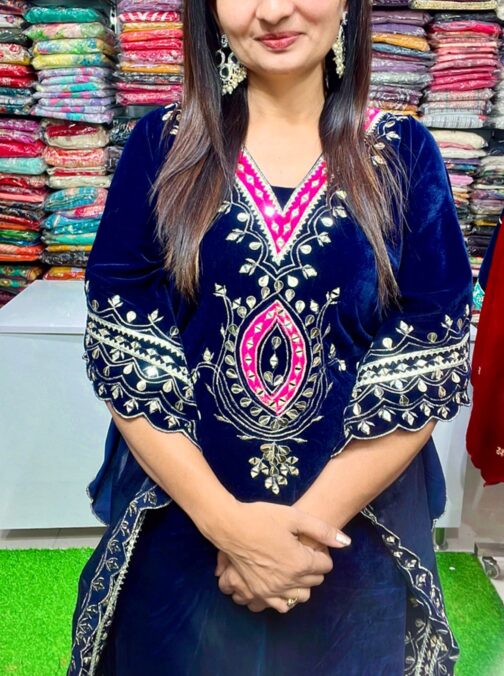 Designer Velvet Kaftan Set