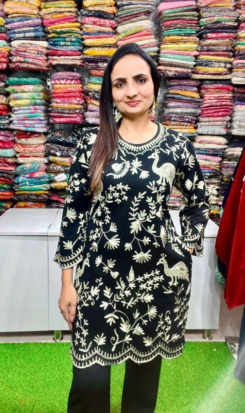 Kashmiri Embroidered Woolen Coord Set