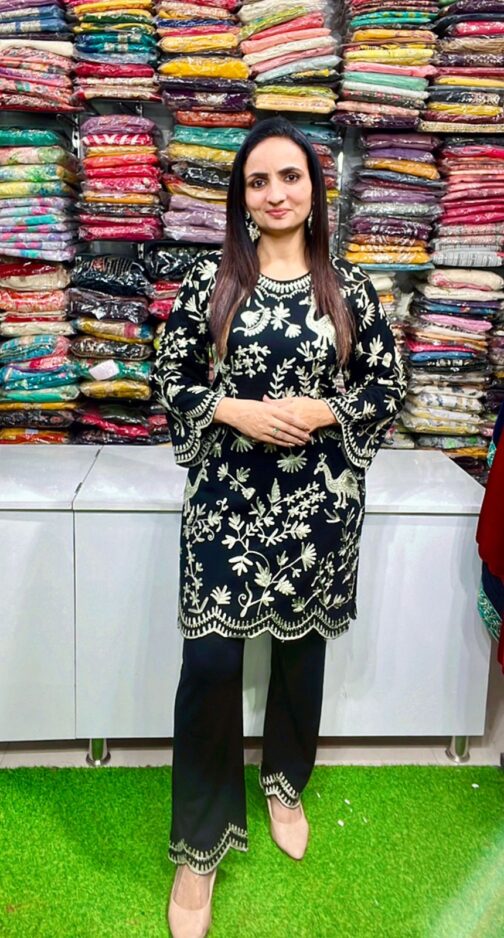 Kashmiri Embroidered Woolen Coord Set