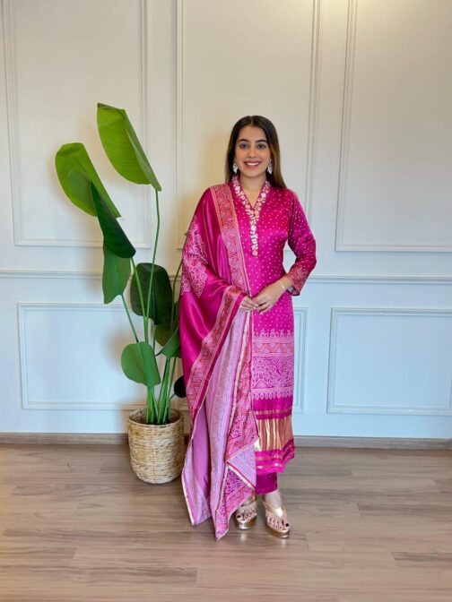 Designer Gajji silk suit