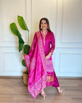 Designer Gajji silk suit