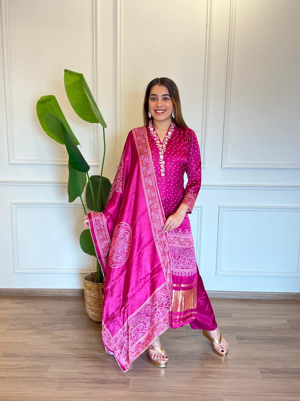 Designer Gajji silk suit