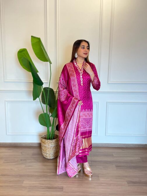 Designer Gajji silk suit