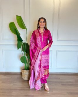 Designer Gajji silk suit