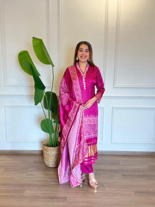 Designer Gajji silk suit