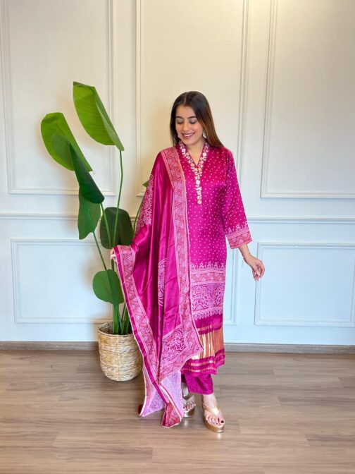 Designer Gajji silk suit