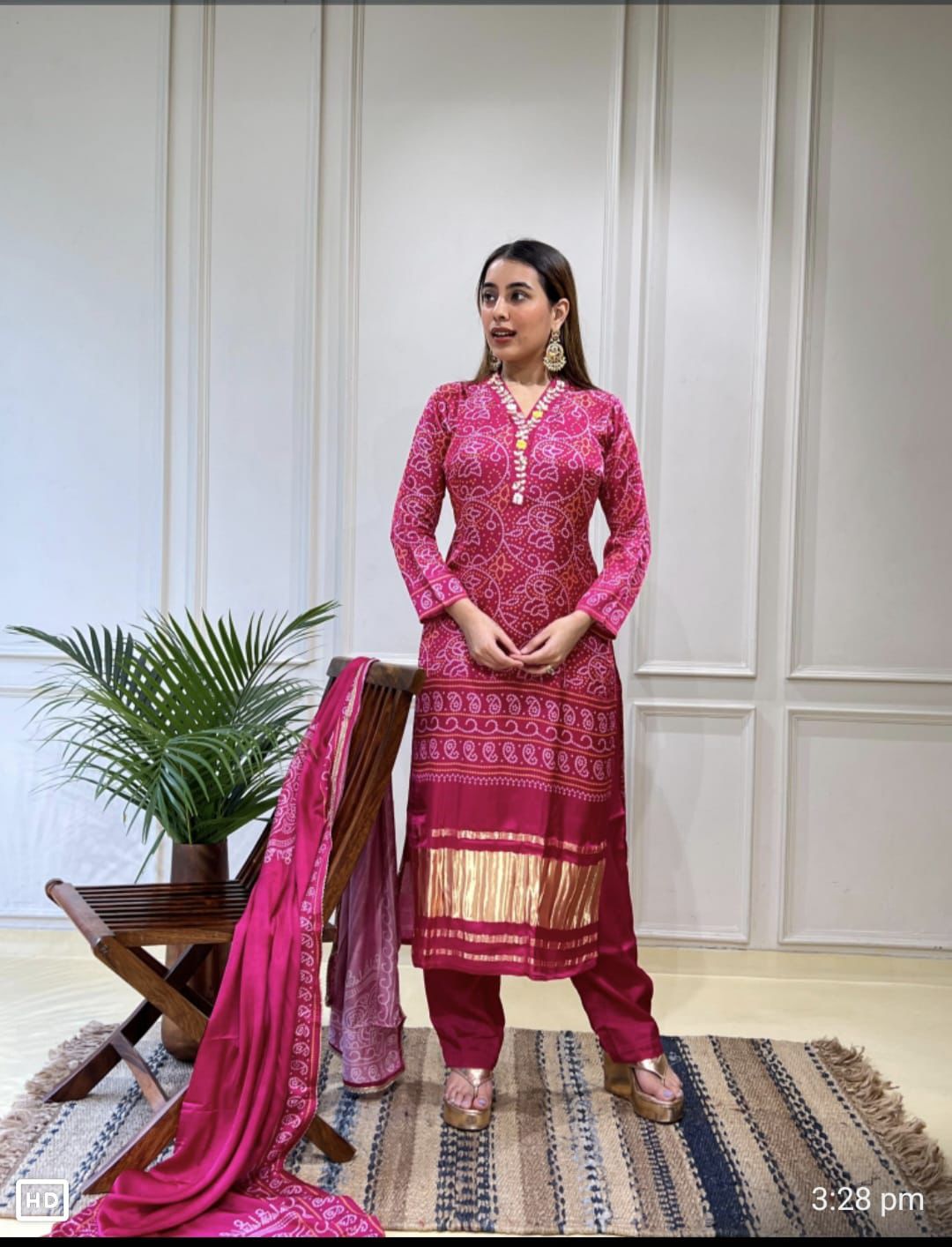 Designer Gajji silk suit