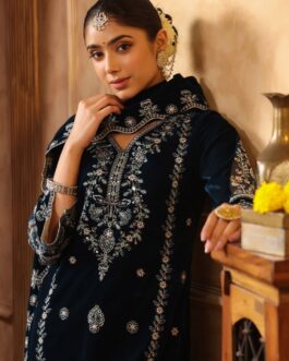 Designer Pakistani Velvet Suit Set