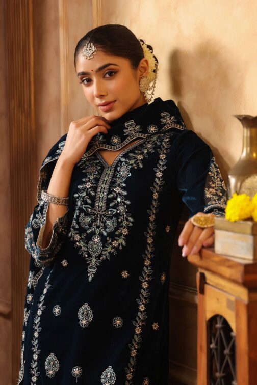 Designer Pakistani Velvet Suit Set