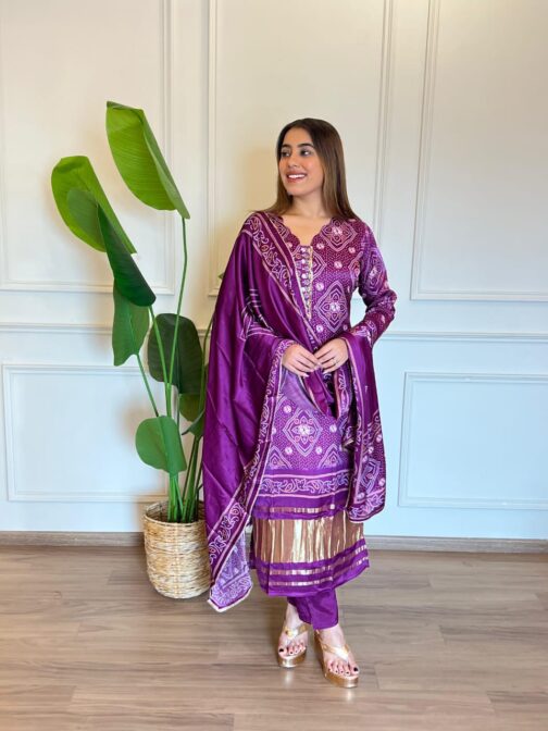 Designer Gajji silk suit