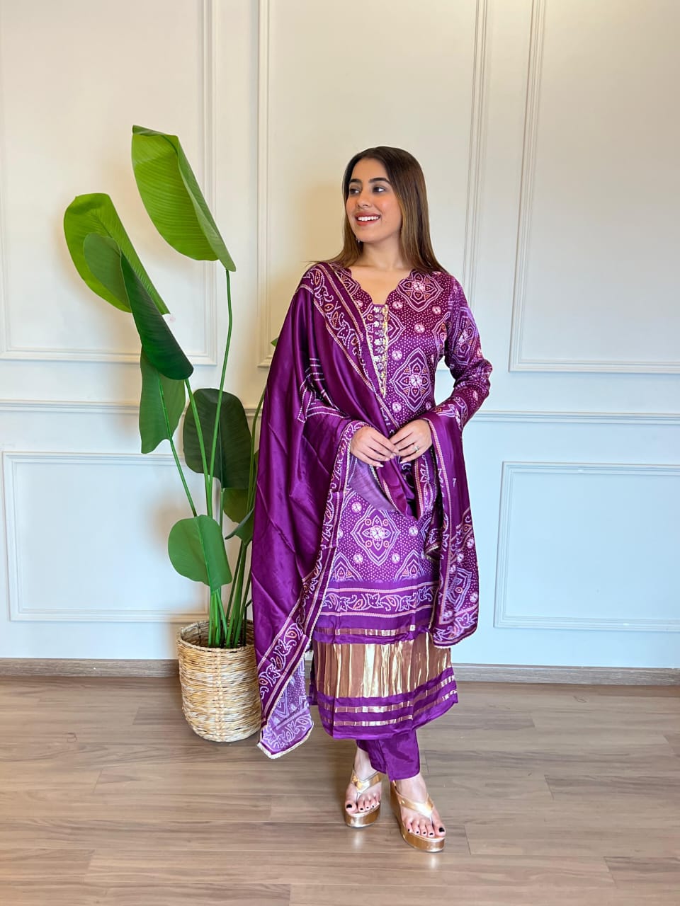 Designer Gajji silk suit