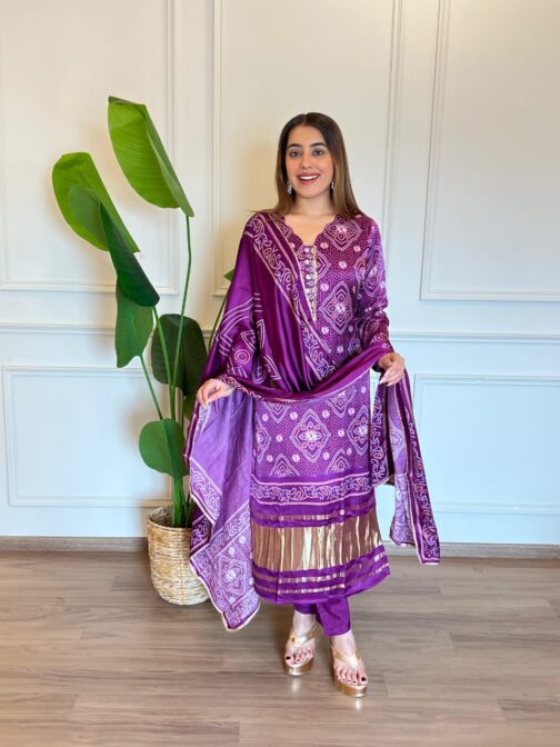 Designer Gajji silk suit