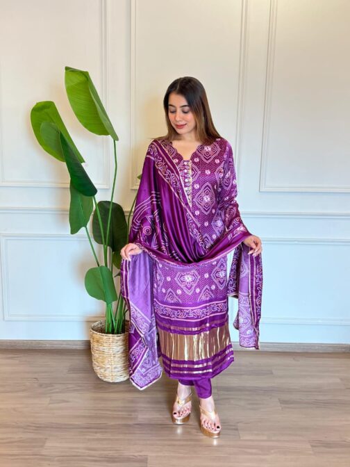 Designer Gajji silk suit