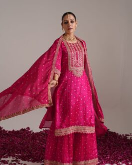 Designer Pure Chinon Sharara Set