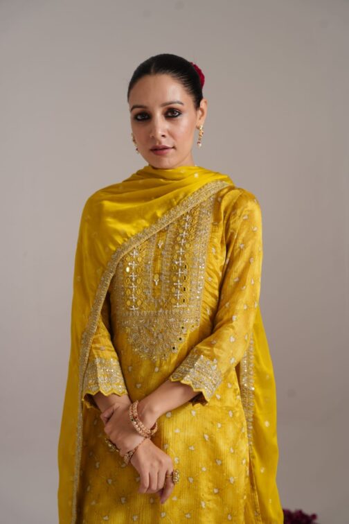 Designer Pure Chinon Sharara Set