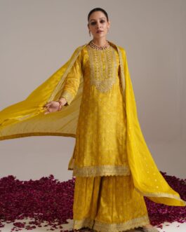 Designer Pure Chinon Sharara Set