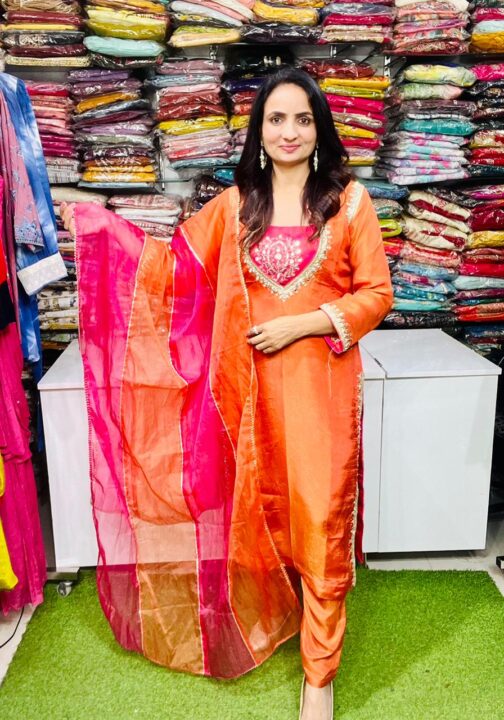 Designer Orange Suit