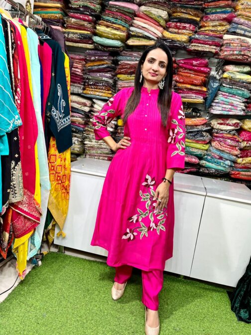 Beautiful A-Line Suit with Embroidery