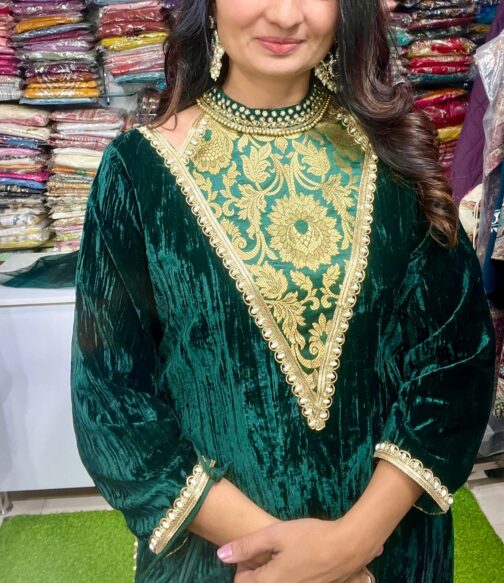Designer Velvet Suit with Potli