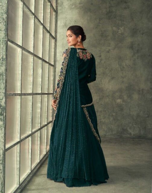 Indo Western Stitched Saree Gown with Jacket