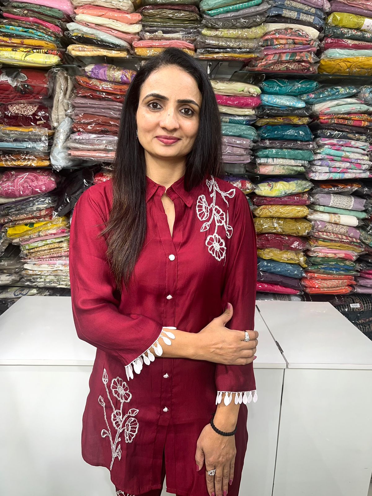 Muslin Embroidered Coord Set