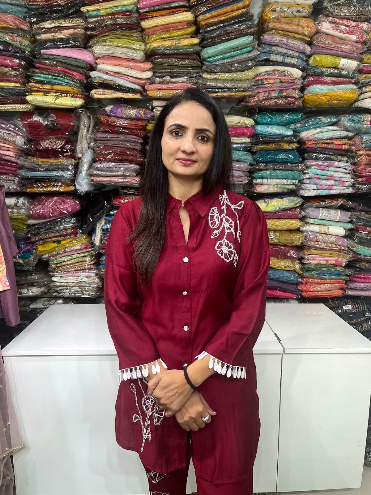 Muslin Embroidered Coord Set