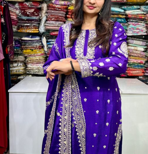 Designer Purple Sharara Suit Set