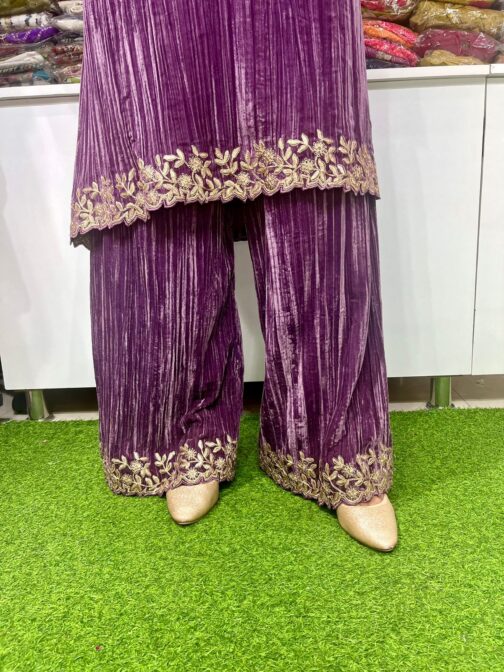 Designer Velvet Coord Set with Zari Embroidery
