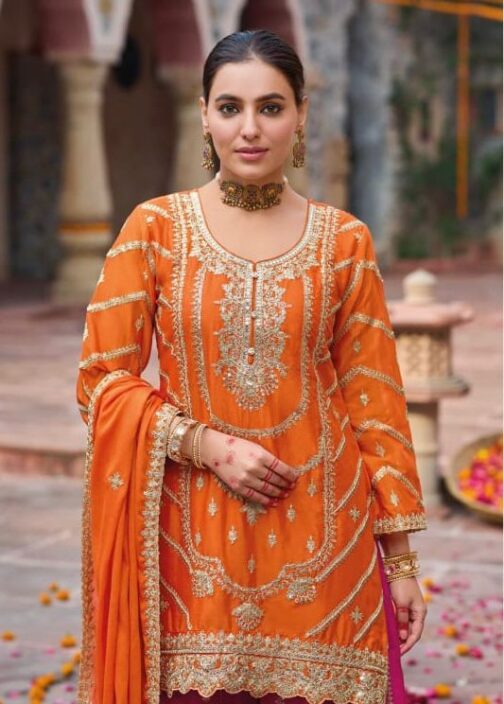 Heera Designer Suit Set in Orange